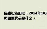 民生投资股吧（2024年10月05日中国民生投资股份有限公司股票代码是什么）