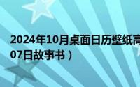 2024年10月桌面日历壁纸高清全屏电脑最新（2024年10月07日故事书）