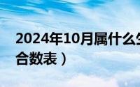 2024年10月属什么生肖（2024年10月07日合数表）