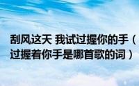 刮风这天 我试过握你的手（2024年10月07日刮风这天我试过握着你手是哪首歌的词）