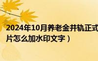 2024年10月养老金并轨正式文件全文（2024年10月07日图片怎么加水印文字）