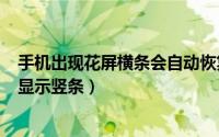 手机出现花屏横条会自动恢复（2024年10月07日手机花屏显示竖条）