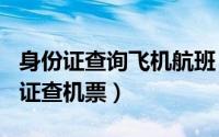 身份证查询飞机航班（2024年10月08日身份证查机票）