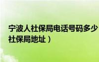 宁波人社保局电话号码多少（2024年10月08日宁波市人力社保局地址）