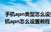 手机apn类型怎么设置（2024年10月09日手机apn怎么设置教程）