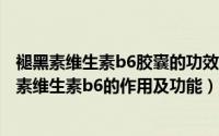 褪黑素维生素b6胶囊的功效与作用（2024年10月10日褪黑素维生素b6的作用及功能）