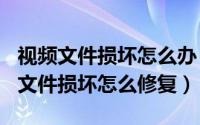 视频文件损坏怎么办（2024年10月11日视频文件损坏怎么修复）