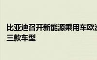 比亚迪召开新能源乘用车欧洲线上发布会 面向欧洲市场推出三款车型