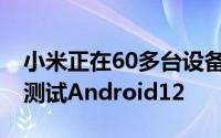 小米正在60多台设备上以封闭和内部Beta版测试Android12