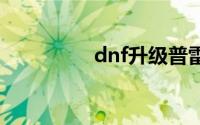 dnf升级普雷要多少材料