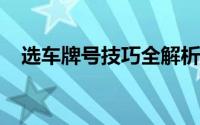 选车牌号技巧全解析：从选号到上牌无忧