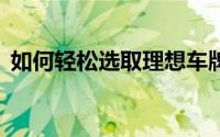 如何轻松选取理想车牌号码——全方位指南